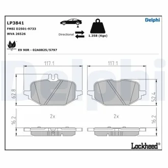Гальмівні колодки, дискові Delphi LP3841