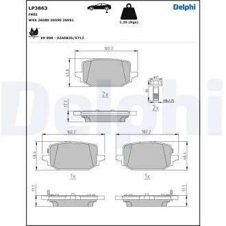 Гальмівні колодки, дискові Delphi LP3863