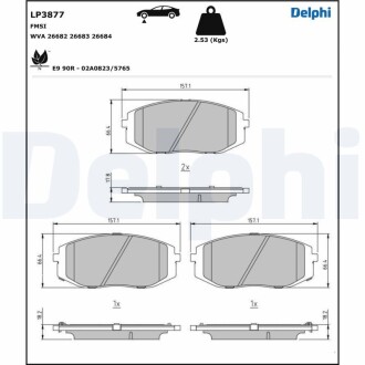 Гальмівні колодки, дискові Delphi LP3877