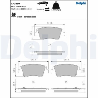 Гальмівні колодки, дискові Delphi LP3880