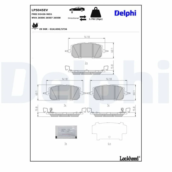 Гальмівні колодки, дискові Delphi LP5045EV (фото 1)