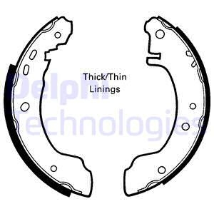 Гальмівні колодки, барабанні Delphi LS1620