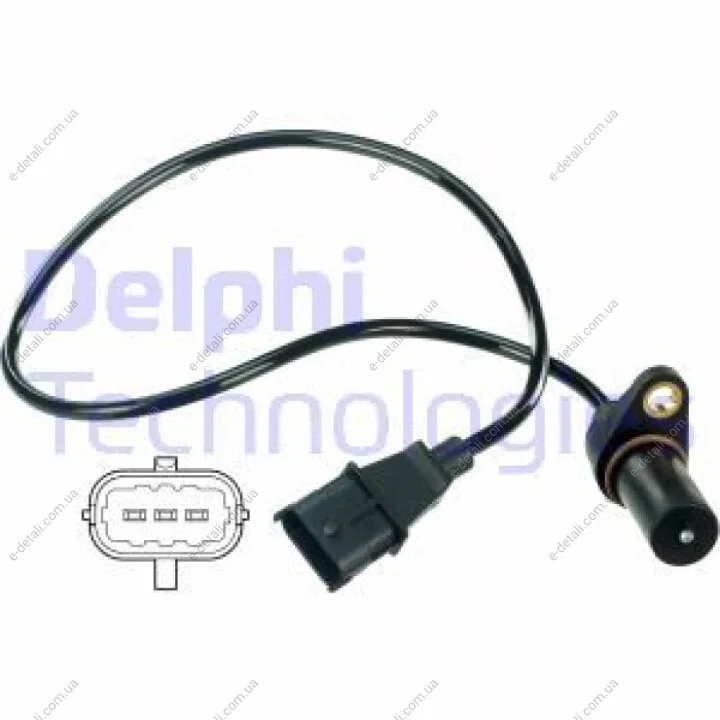 Датчик положения коленвала Hyundai Santa Fe II 2.2CRDi 06-12 Delphi SS11177 (фото 1)