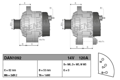 Генератор DENSO DAN1092 (фото 1)