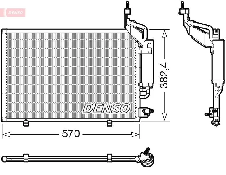 Конденсатор кондиционера FORD Fiesta VI 1.0 2008 - DENSO DCN10050 (фото 1)