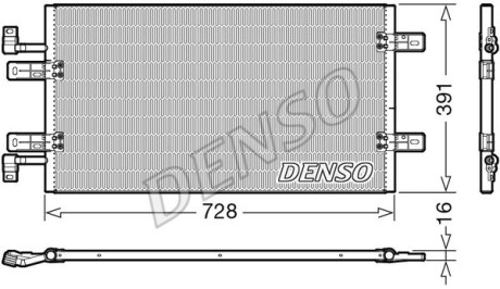 Радіатор кондиціонера 2.0DCI 16V, 2.5DCI 16V RENAULT Trafic 00-14; OPEL Vivaro 01-14 DENSO DCN20019 (фото 1)