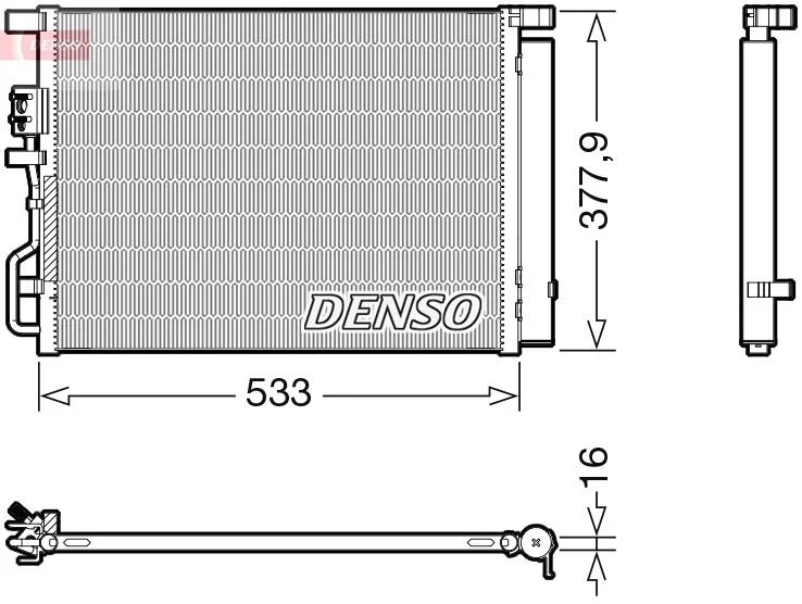 Конденсатор кондиціонера HYUNDAI/KIA Tucson/Sportage "15>> DENSO DCN41018 (фото 1)