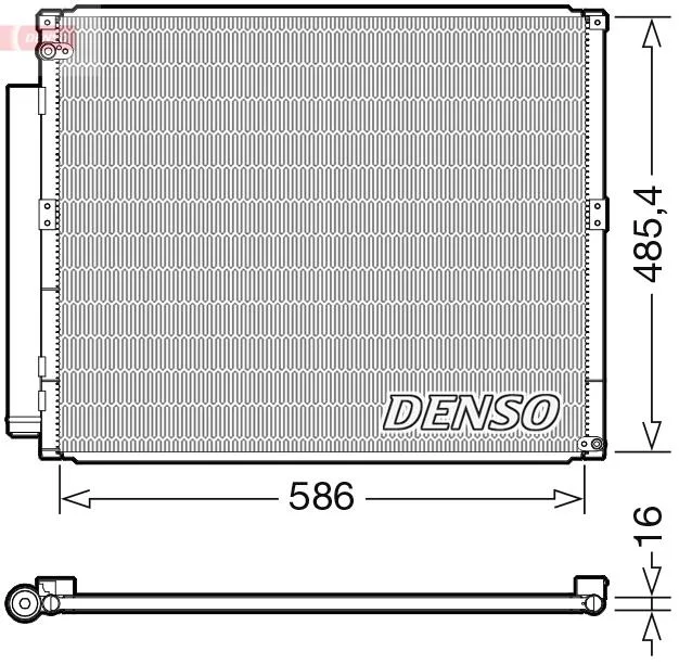 Конденсатор кондиционера TOYOTA Land Cruiser / Prado 3.0D 2002 - 2010 DENSO DCN50113 (фото 1)