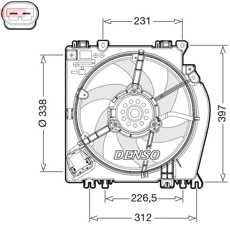 Вентилятор охлаждения NISSAN Note 2006 - 2012 DENSO DER46002 (фото 1)