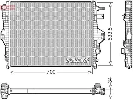 Радиатор PORSCHE/VW Cayenne/Touareg \'\'3,0-3,6 "10-18 DENSO DRM32050