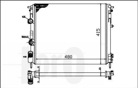 Радиатор охлаждения двигателя Kangoo/Logan 1.4-2.0 16V/1.9D 97- DEPO 042-017-0006 (фото 1)