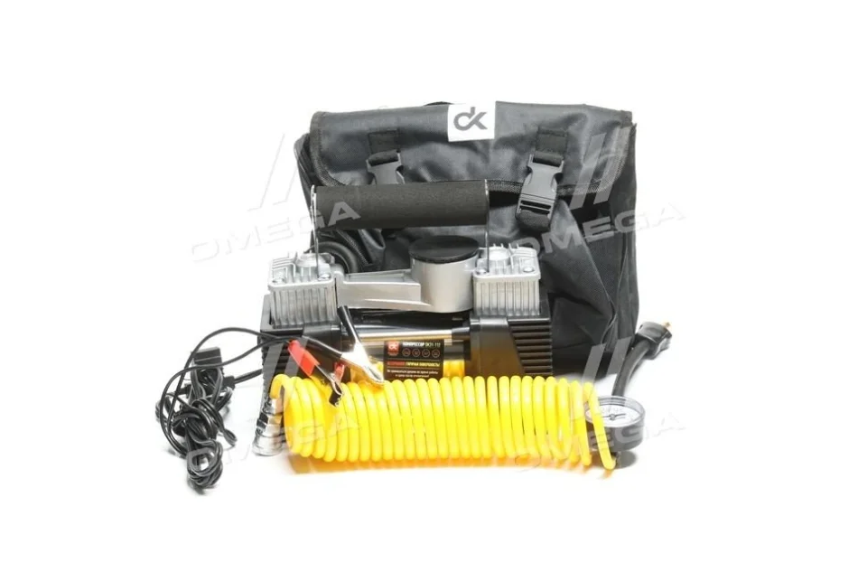 Компресор, 12V, 10Атм, 60л/хв, 2 -х поршневий, клеми, шланг 5м. < ДК> Dk-Дорожная Карта DK31-112 (фото 1)