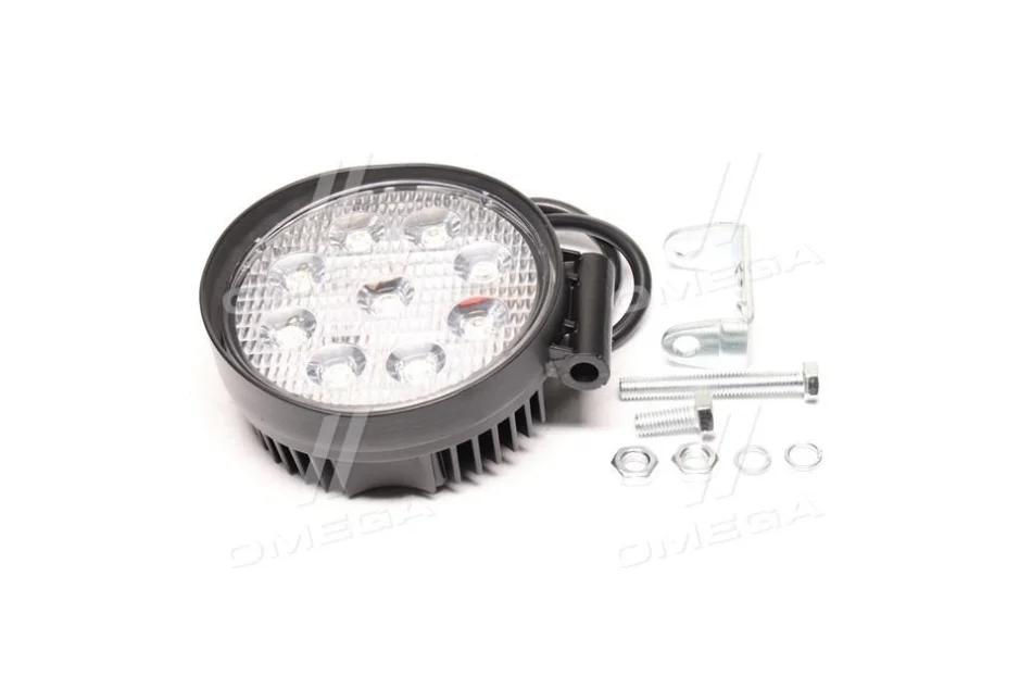 Фара LED круглая 27W, 9 ламп, 110*128мм, широкий луч <ДК> Dk-Дорожная Карта DK B2-27W-A FL (фото 1)
