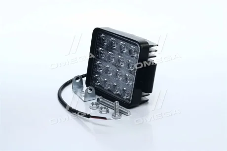 Фара LED прямокутна 48W, 16 ламп, 110 * 110мм, вузький промінь <ДК> Dk-Дорожная Карта DK B2-48W-A SL
