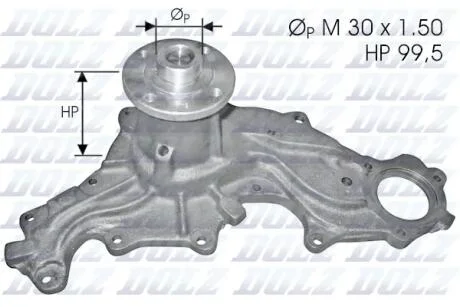 A_Помпа Dolz FORD Capri/Granada/Scorpio/Sierra "2,3-2,8 "77-93 DOLZ F120