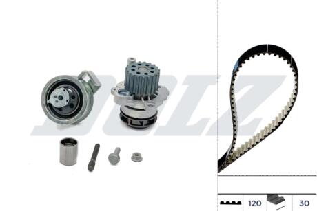 AUDI К-т ГРМ (помпа + ремень + 2 ролика) A3 (8L1) 1.9 TDI 00-03, A4 B6 (8E2) 1.9 TDI 00-04, A6 C5 (4B2) 1.9 TDI 01-05, SEAT TOLEDO II (1M2) 1.9 TDI 00-04, SKODA OCTAVIA I Combi 1.9 TDI 00-06, VW GOLF IV 1.9 TDI 98-01 DOLZ KD105 (фото 1)