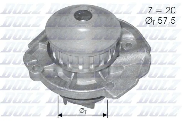 Помпа Dolz AUTOBIANCHI/FIAT/LANCIA Y10/Panda/Y10 (Ypsilon) "0,8-1,2 "84-04 DOLZ S161 (фото 1)