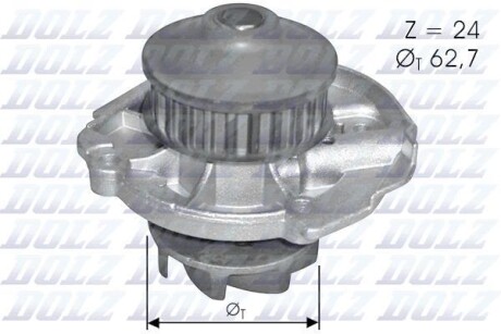 Помпа FIAT/LANCIA Panda/Y (Ypsilon) "1,0-1,2 "91-12 DOLZ S261 (фото 1)