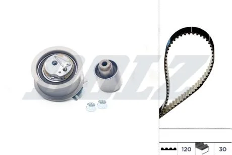 К-кт. ГРМ (рем.+2шт.ролика+крепление) 1,9TDI: AUDI A3/4/6 VW 1,4 T5 SEAT SKODA FORD Galaxy DOLZ SKD033