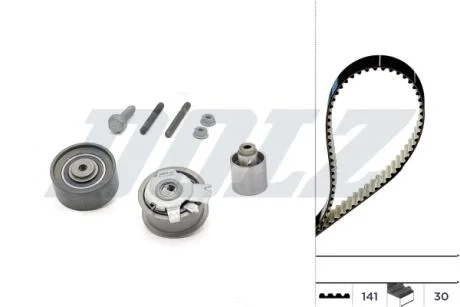 К-кт. ГРМ (рем.+3шт.ролика+крепление) AUDI 2,0TDI: A3/4/6 03- VW 2,0TDI: Golf V, Passat, Touran SKODA SEAT DOLZ SKD047