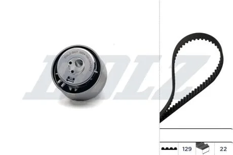 К-кт. ГРМ (рем.+ ролик) FIAТ Doblo 1.2, 1,4 DOLZ SKD060