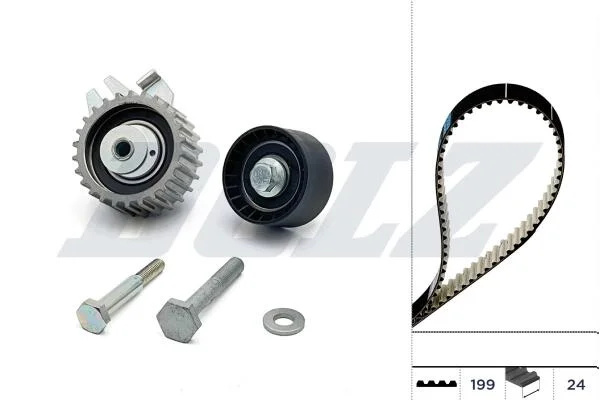 К-т ГРМ (рем.+2шт. ролика) FIAТ Doblo 2.0D Multijet 10-, Ducato 2.0D Multijet 11-, OPEL 1,9-2,0CDTI DOLZ SKD102 (фото 1)