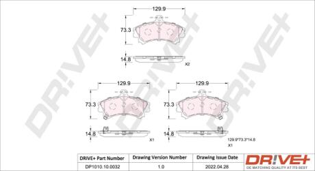 Drive+ - Гальмівні колодки до дисків Drive+ DP1010.10.0032