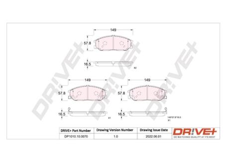Drive+ - Гальмівні колодки до дисків Drive+ DP1010.10.0070