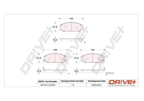 - Гальмівні колодки до дисків Drive+ DP1010.10.0070