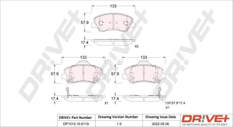 Drive+ - Гальмівні колодки до дисків Drive+ DP1010.10.0119