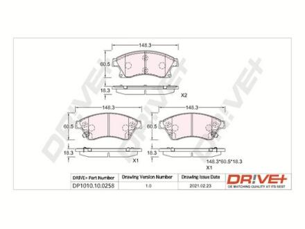 Drive+ - Гальмівні колодки до дисків Drive+ DP1010.10.0258