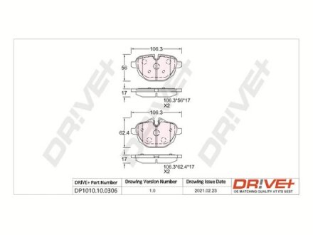 Drive+ - Гальмівні колодки до дисків Drive+ DP1010.10.0306