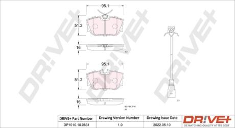 Drive+ - Гальмівні колодки до дисків Drive+ DP1010.10.0831