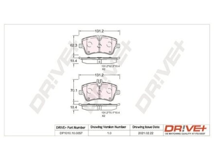 Drive+ - Гальмівні колодки до дисків Drive+ DP1010.10.0857