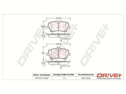 - Гальмівні колодки до дисків Drive+ DP1010.10.0857