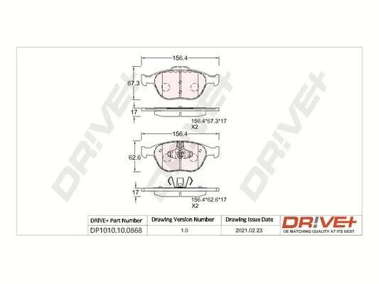 - Гальмівні колодки до дисків Drive+ DP1010.10.0868 (фото 1)