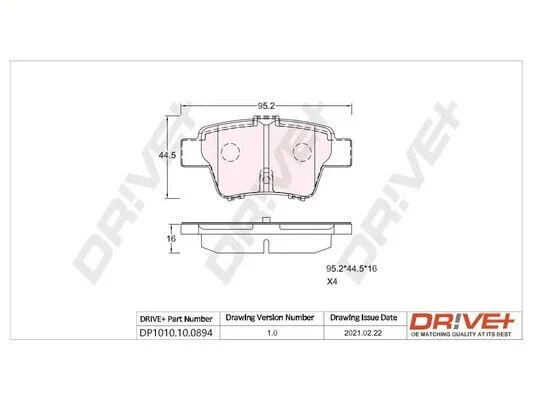 - Гальмівні колодки до дисків Drive+ DP1010.10.0894 (фото 1)