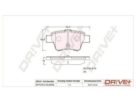 Drive+ - Гальмівні колодки до дисків Drive+ DP1010.10.0894