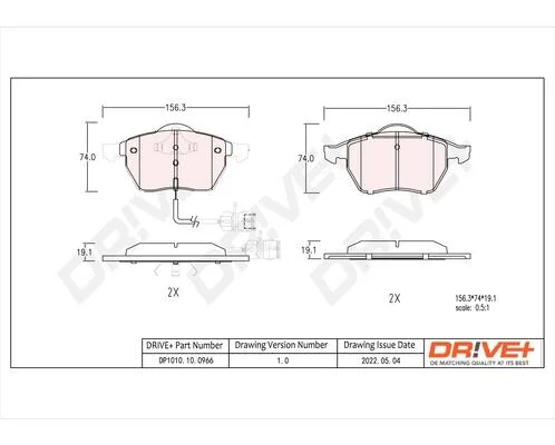 - Гальмівні колодки до дисків Drive+ DP1010.10.0966 (фото 1)