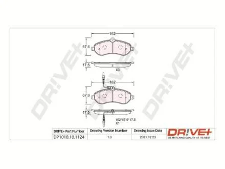 - Гальмівні колодки до дисків Drive+ DP1010.10.1124