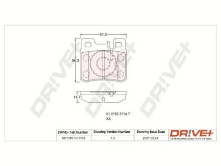 - Гальмівні колодки до дисків Drive+ DP1010.10.1163