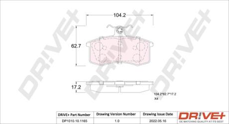 Drive+ - Гальмівні колодки до дисків Drive+ DP1010.10.1165