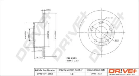 - Гальмівний диск Drive+ DP1010.11.0053
