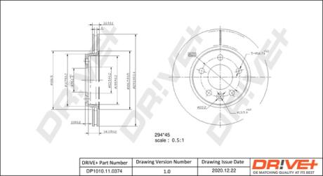 Drive+ - Гальмівний диск Drive+ DP1010.11.0374