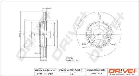 - Гальмівний диск Drive+ DP1010.11.0628