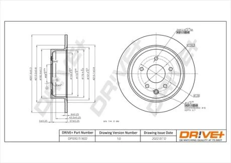 - Гальмівний диск Drive+ DP1010.11.1602
