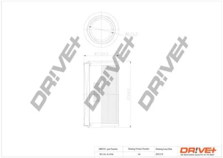 Фільтр повітря (аналог WA6565) Drive+ DP1110.10.0746