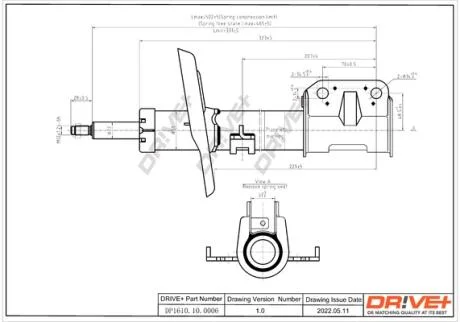 Амортизатор (передній) Renault Megane III 08- (Газ) Drive+ DP1610.10.0006
