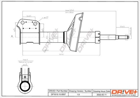 Drive+ Амортизатор (передній) Renault Kangoo 97-08 (Газ) Drive+ DP1610.10.0007