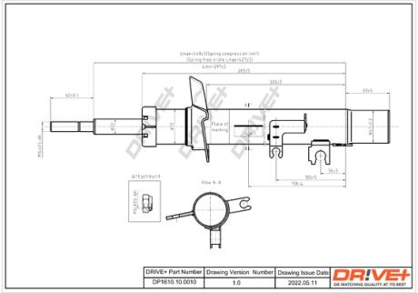 Drive+ Амортизатор (передній) C2/C3-1007 Drive+ DP1610.10.0010